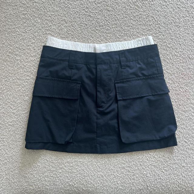 Bershka Women's Mini Skirt - Navy/White - S on Productcaster.