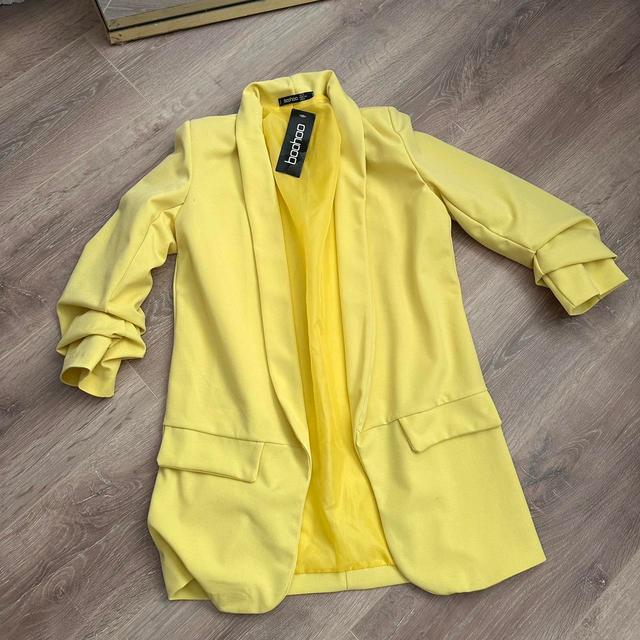 Boohoo Women's Blazer Jacket - Yellow - UK 6 on Productcaster.