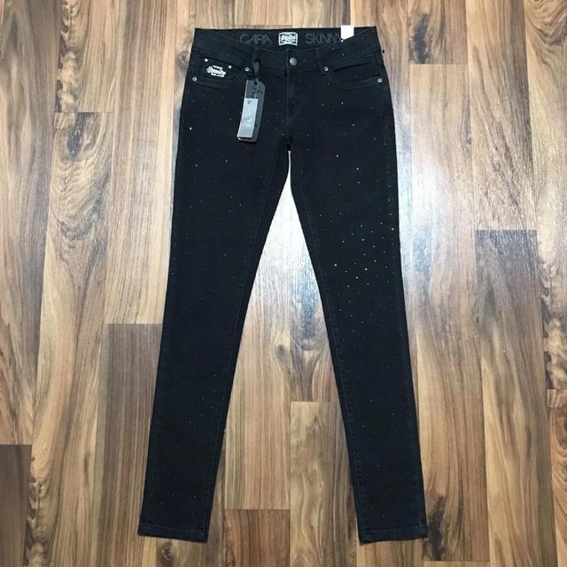 Superdry Women's Low rise Embellished Jeans - Black - 30" on Productcaster.