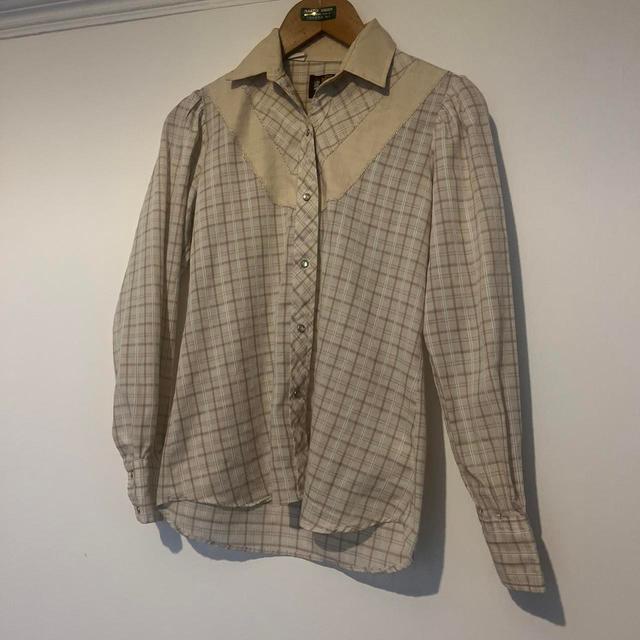 Source Unknown Men's Shirt - Cream/Tan - S on Productcaster.