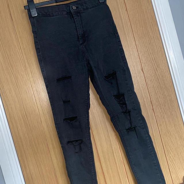 Topshop Women's High waisted Distressed Jeans - Black - 28" on Productcaster.