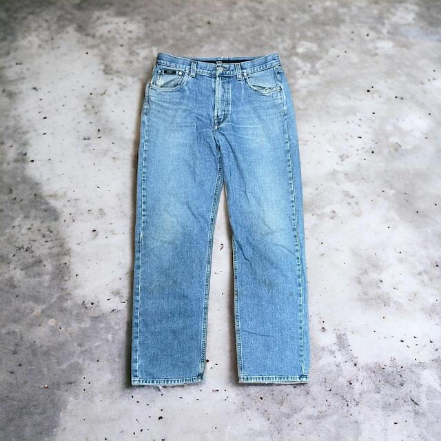 Hugo Boss Men's Bootcut Acid-washed Jeans - Blue - 34" on Productcaster.