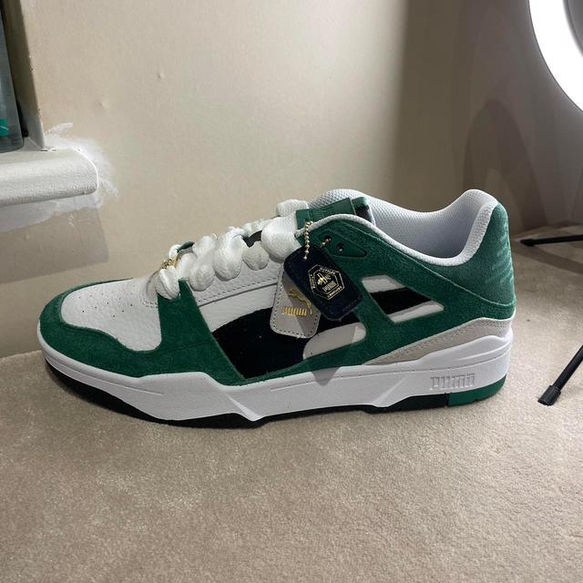 Puma Men's Trainers - White/Green - UK 6.5 on Productcaster.