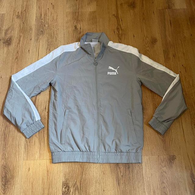 Puma Men's Lightweight Jacket - Grey/White - S on Productcaster.