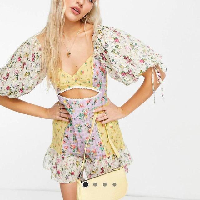 ASOS Design Women's Playsuit - Multi/Yellow - UK 12 on Productcaster.