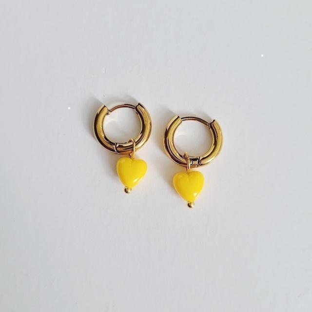 Handmade Women's Earrings - Gold/Yellow on Productcaster.