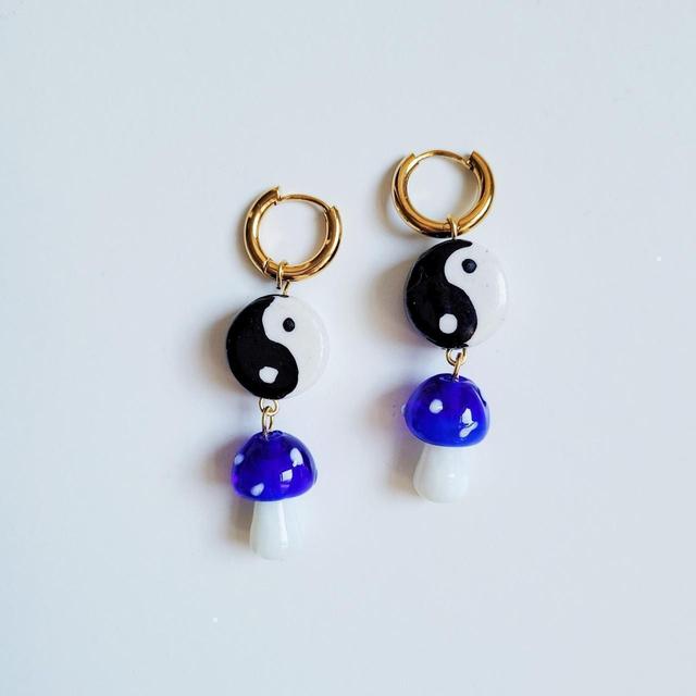 Women's Earrings - Blue/Gold on Productcaster.