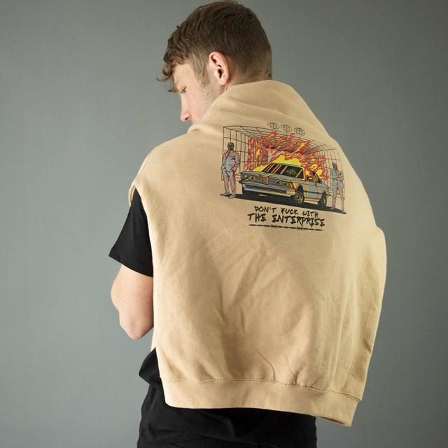 Custom Men's Hoodie - Cream - L on Productcaster.