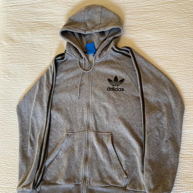 Adidas Men's Hoodie - Grey - M on Productcaster.