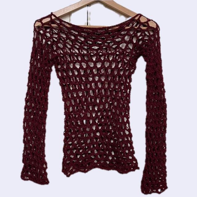 Handmade Women's Jumper - Burgundy - 8 on Productcaster.