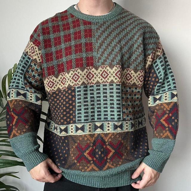 Vintage Men's Jumper - Blue - L on Productcaster.