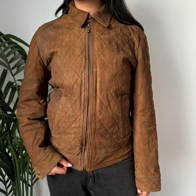 Vintage Women's Leather Jacket - Brown - UK 8 on Productcaster.