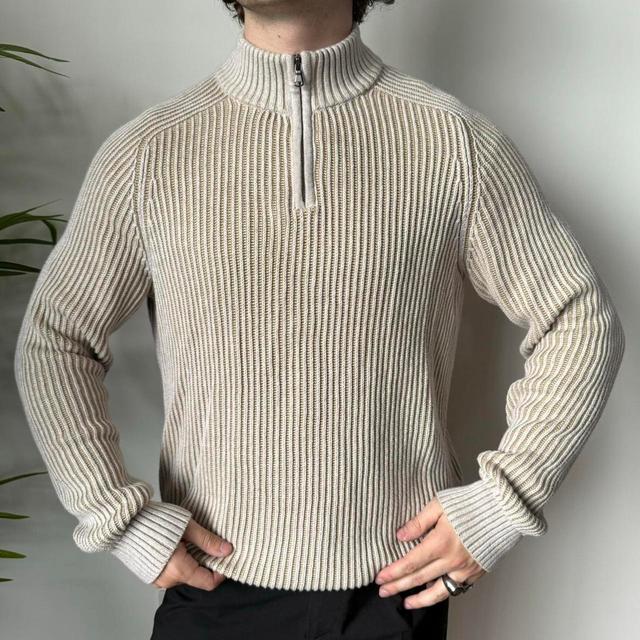 Vintage Men's Sweatshirt - Cream - M on Productcaster.