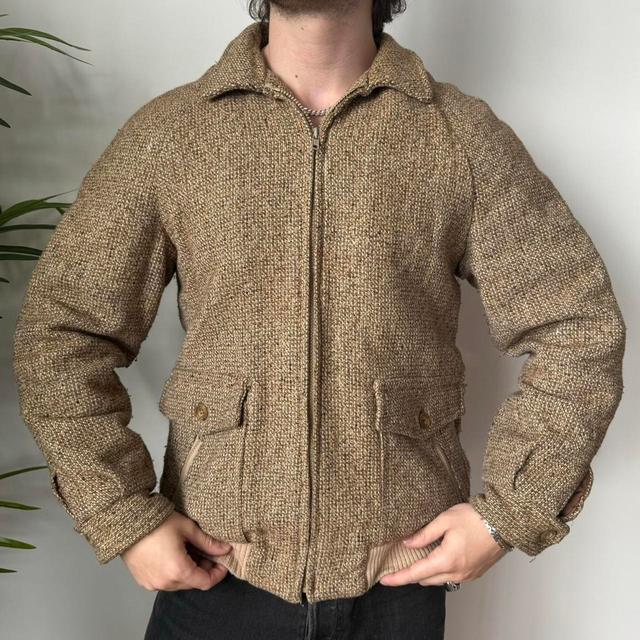 Vintage Men's Knitted Jacket - Brown - M on Productcaster.