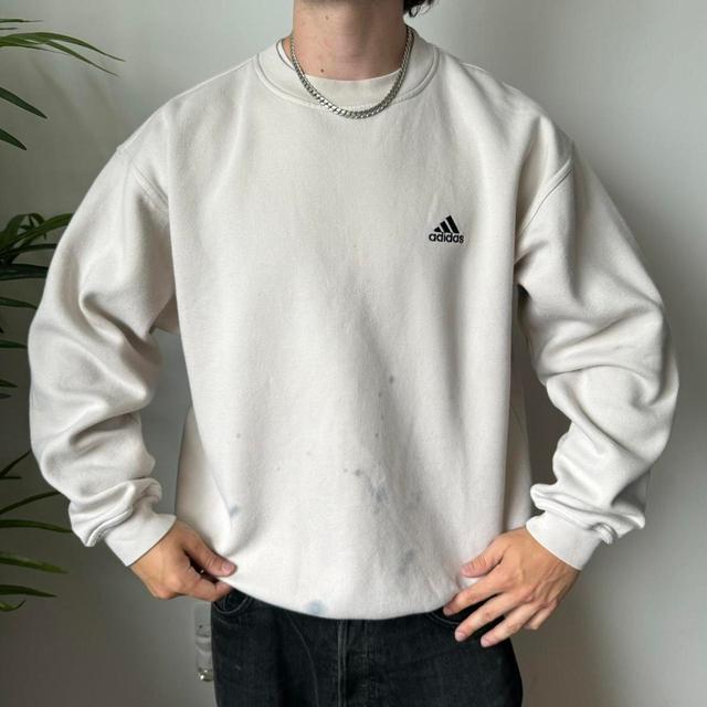 Adidas Men's Jumper - White/Cream - L on Productcaster.