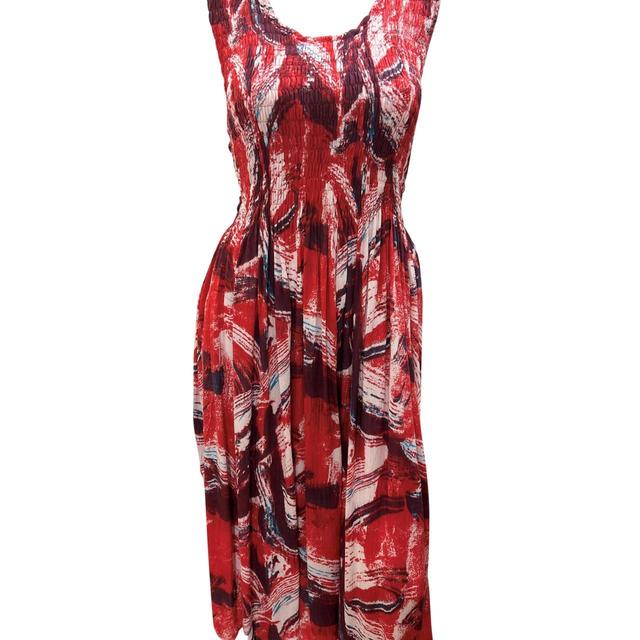 Vintage Women's Midi Dress - Red/Multi - One size on Productcaster.