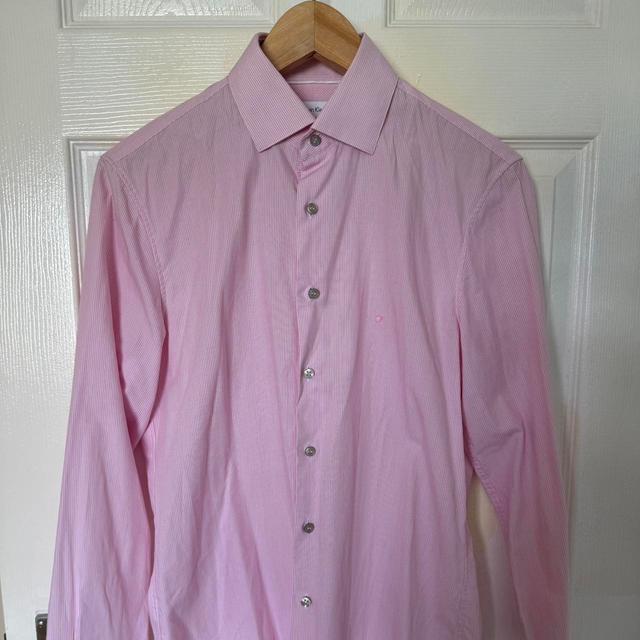 Calvin Klein Men's Shirt - Pink/White - XS on Productcaster.