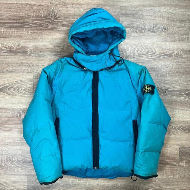 Stone Island Men's Puffer Jacket - Blue - M on Productcaster.