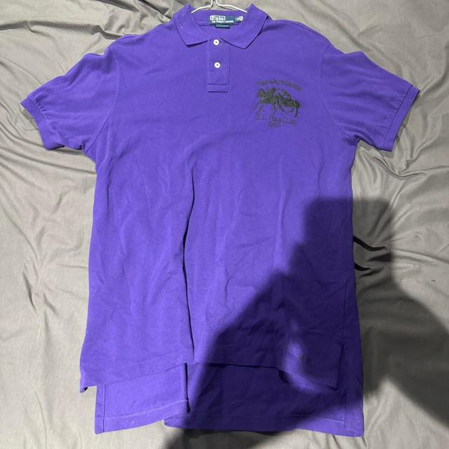 Polo Ralph Lauren Men's Polo shirt - Purple/Black - L on Productcaster.