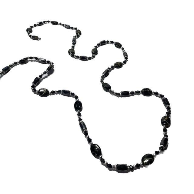 Women's Necklace - Black/Silver on Productcaster.