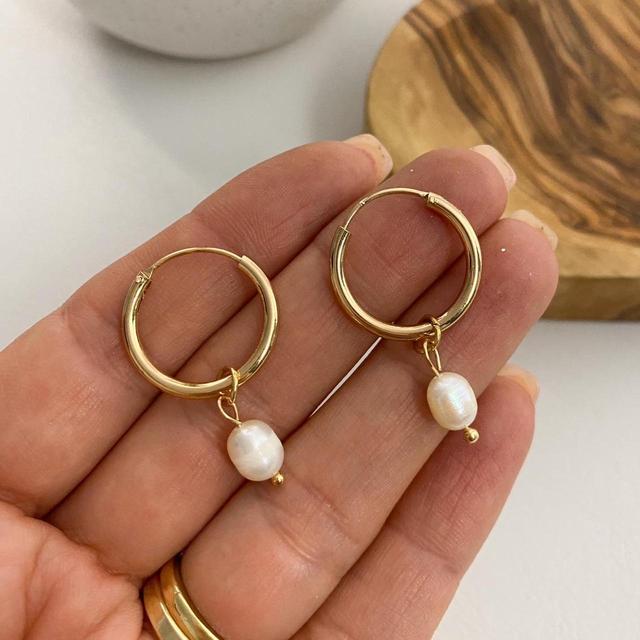 Women's Earrings - Gold on Productcaster.