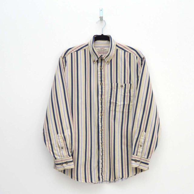 Vintage Men's Shirt - Cream/Navy - M on Productcaster.