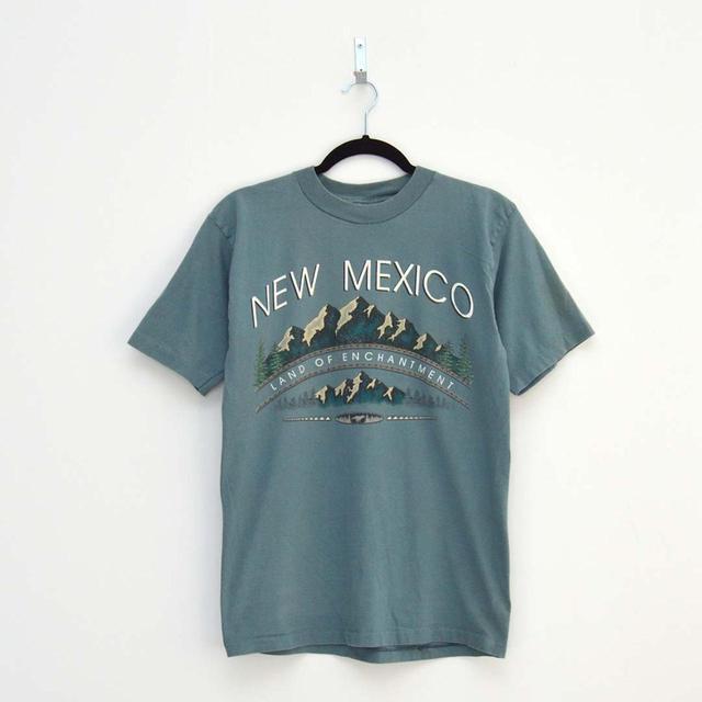 Vintage Men's T-shirt - Blue/Green - M on Productcaster.