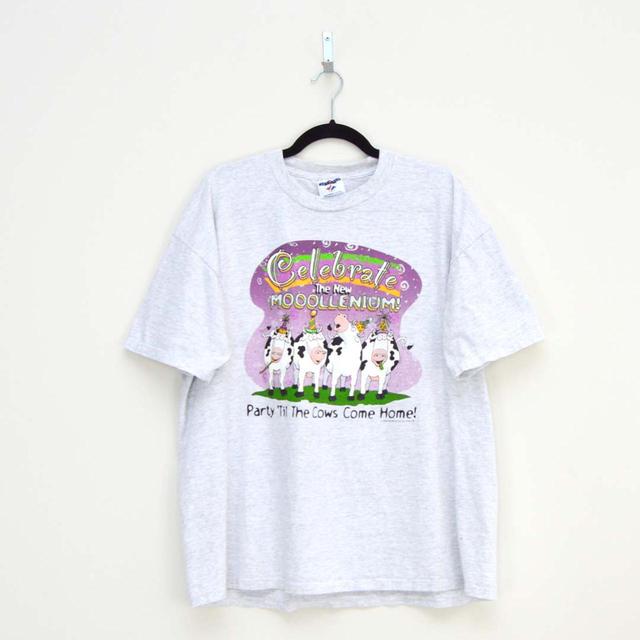 Vintage Women's T-shirt - Grey/Pink - XL on Productcaster.