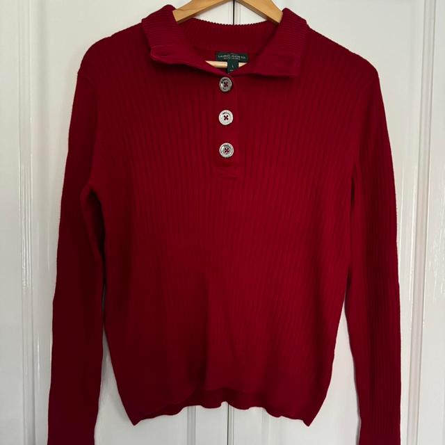 Ralph Lauren Women's Jumper - Red/Burgundy - L on Productcaster.