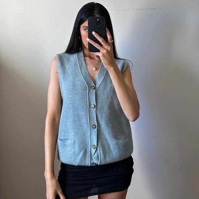 Vintage Women's Vest - Blue/Green - M on Productcaster.