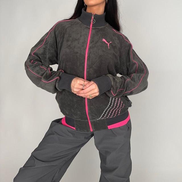 Puma Women's Lightweight Jacket - Grey/Pink - M on Productcaster.