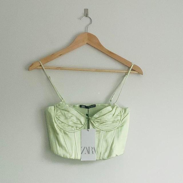 Zara Women's Crop top - Green - XS on Productcaster.