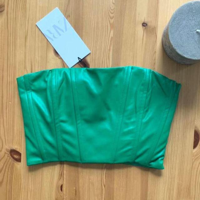 Zara Women's Crop top - Green - XS on Productcaster.