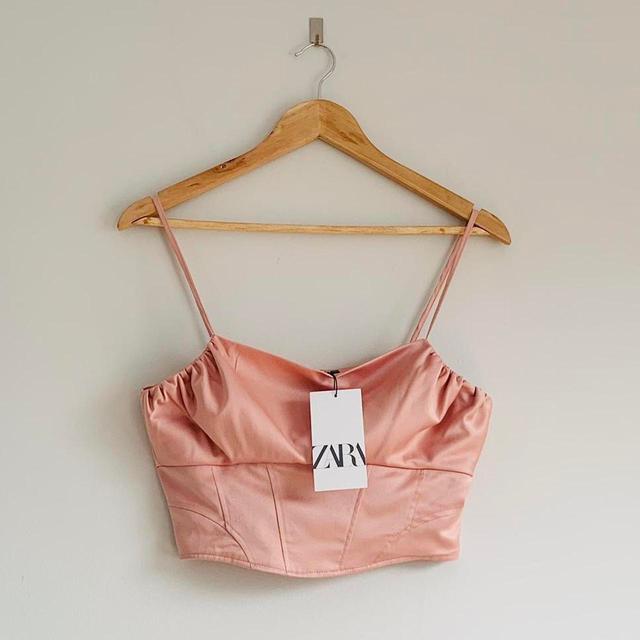 Zara Women's Crop top - Pink - M on Productcaster.