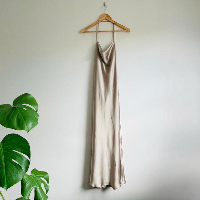 Zara Women's Slip Dress - Cream/Brown - L on Productcaster.