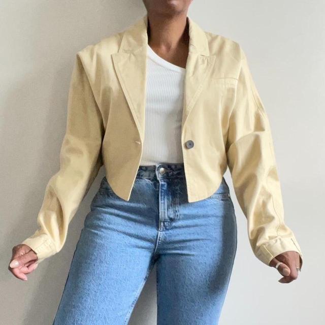 Zara Women's Blazer Jacket - Cream/Brown - M on Productcaster.