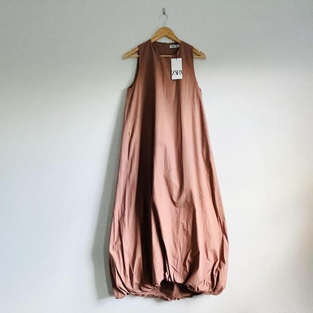 Zara Women's A-line Dress - Brown/Pink - XS on Productcaster.