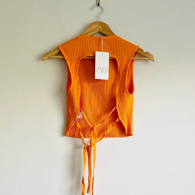 Zara Women's Crop top - Orange - M on Productcaster.