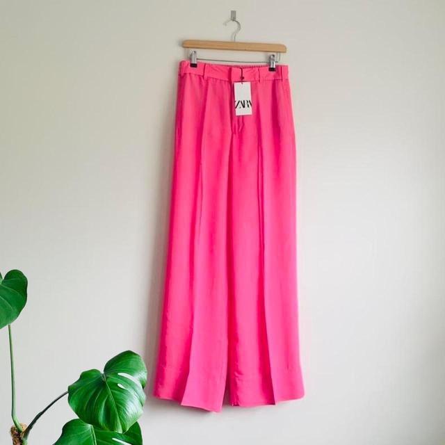 Zara Women's High waisted Trousers - Pink - XS on Productcaster.