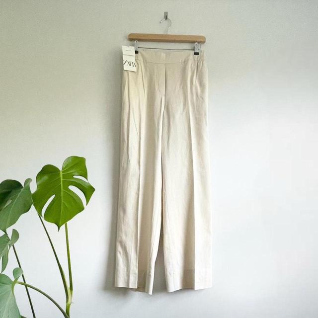 Zara Women's High waisted Trousers - Cream - M on Productcaster.