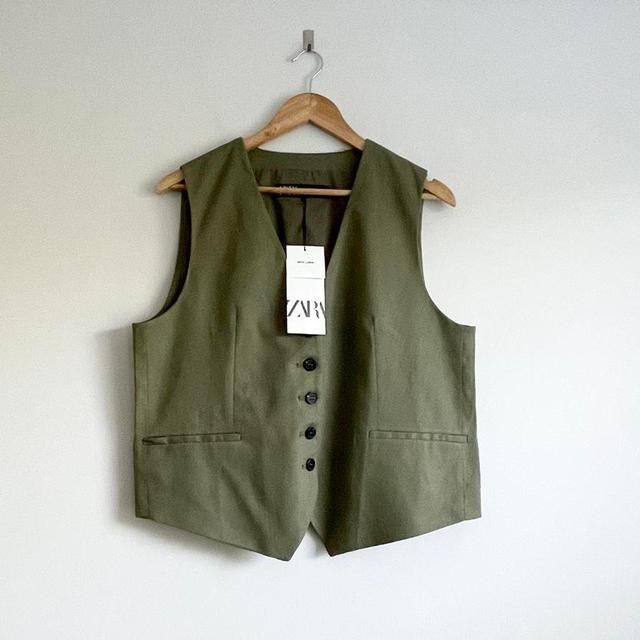 Zara Women's Waistcoat - Khaki/Green - L on Productcaster.