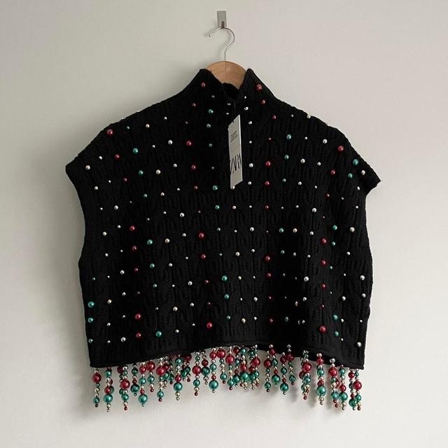 Zara Women's Jumper - Black/Multi - M on Productcaster.