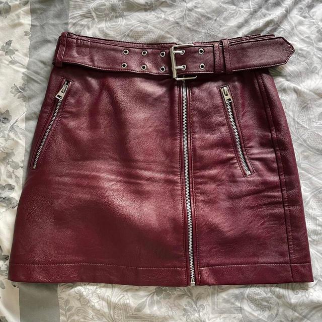 Topshop Women's Mini Skirt - Burgundy - UK 6 on Productcaster.