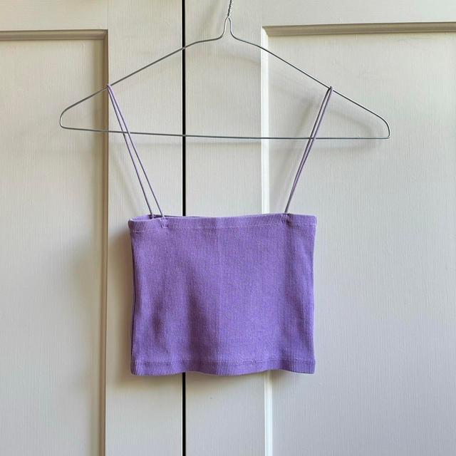 Zara Women's Crop top - Purple - S on Productcaster.