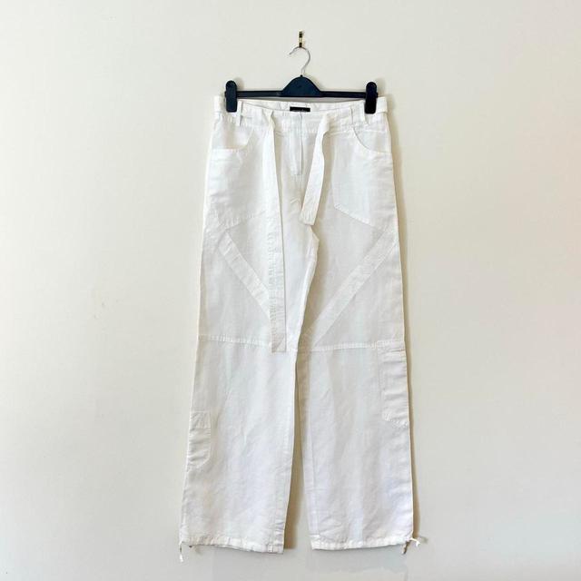 Handmade Women's High waisted Trousers - White - UK 10 on Productcaster.