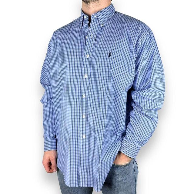 Ralph Lauren Men's Shirt - Blue/White - XL on Productcaster.