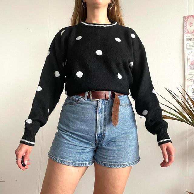 Vintage Women's Jumper - Black/White - M on Productcaster.