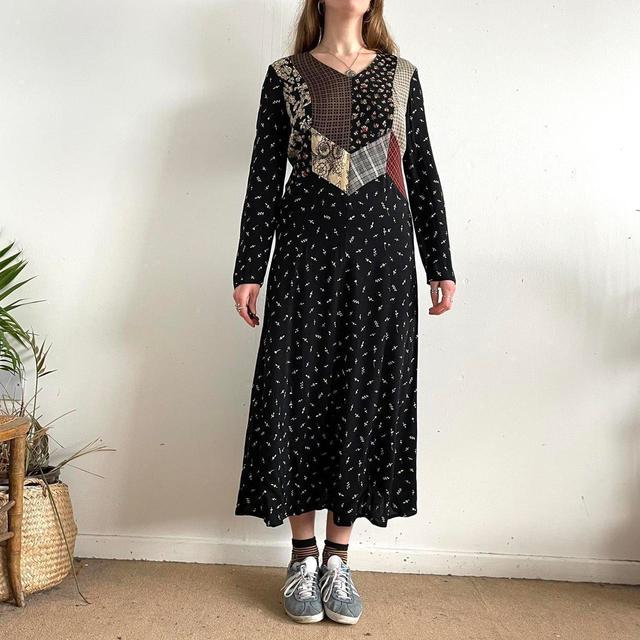 Vintage Women's Dress - Black/Multi - M on Productcaster.