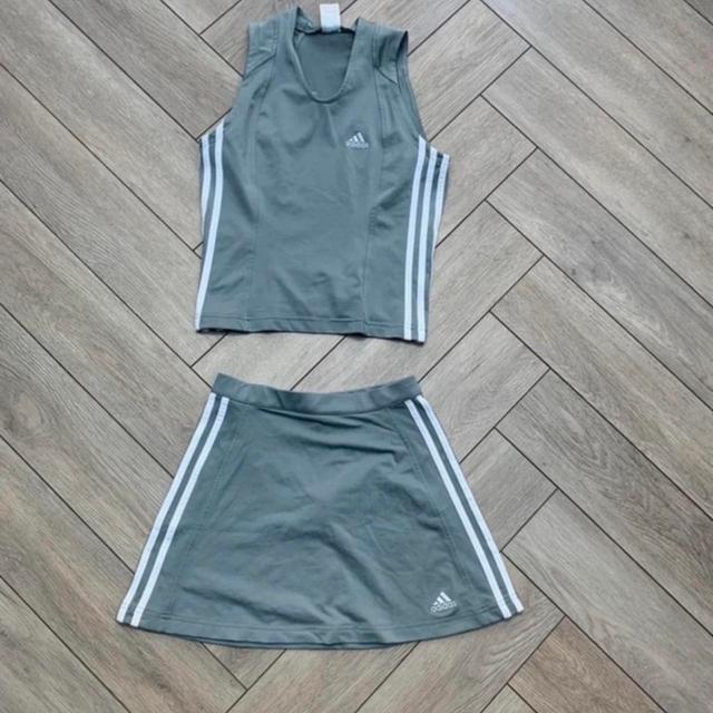 Adidas Women's Skirt - Grey/White - UK 8 on Productcaster.