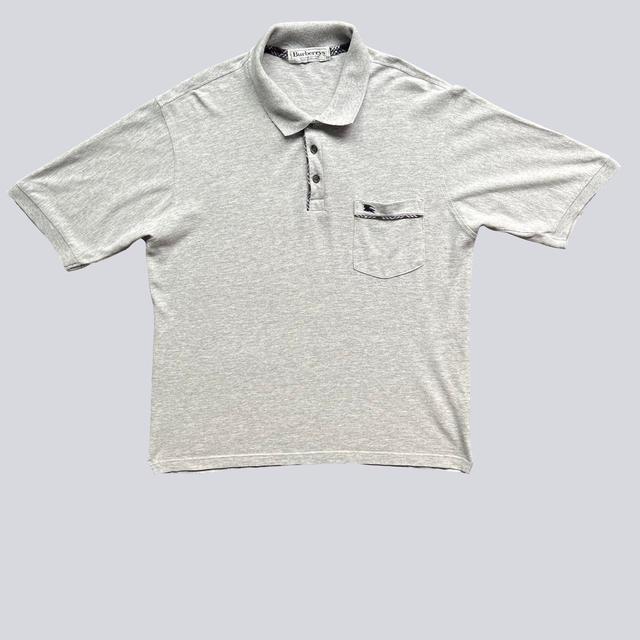 Burberry Men's Polo shirt - Grey/Black - S on Productcaster.